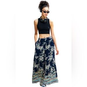 Roz & Ali Floral Boho Wide Leg Large Pants